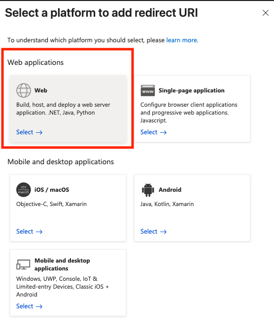 Azure App Redirect Uri